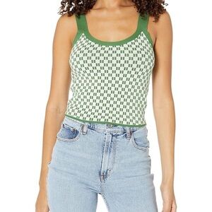 Abercrombie & Fitch Green Checkered Tank Top
